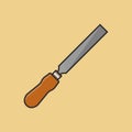 Flat Iron File Tool Illustration Icon Vector