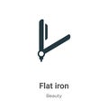 Flat iron vector icon on white background. Flat vector flat iron icon symbol sign from modern beauty collection for mobile concept Royalty Free Stock Photo