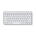 Flat isolated silver keyboard for computer or laptop on white background device input Royalty Free Stock Photo