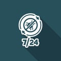 Antivirus service 24/7 - Minimal vector icon Royalty Free Stock Photo