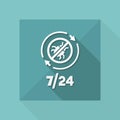 Antivirus service 24/7 - Minimal vector icon Royalty Free Stock Photo