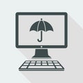 Computer protection - Vector web icon Royalty Free Stock Photo