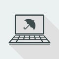 Computer protection - Vector web icon Royalty Free Stock Photo