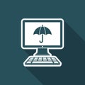 Computer protection - Vector web icon Royalty Free Stock Photo