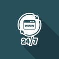 Full internet services 24/7 - Vector web icon