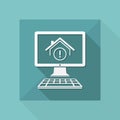 House alert web system - Vector icon of computer application
