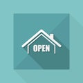 House open - Vector web icon Royalty Free Stock Photo