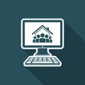 Online housing - Group of people - Vector flat icon