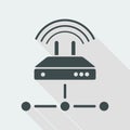 Router network - Flat minimal icon Royalty Free Stock Photo