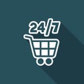 7/24 shopping - Vector web icon Royalty Free Stock Photo
