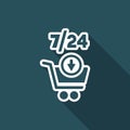 7/24 shopping - Vector web icon Royalty Free Stock Photo