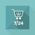 7/24 shopping - Vector web icon Royalty Free Stock Photo