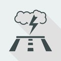 Vector illustration of single isolated road storm icon