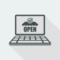 Web store open - Vector flat icon Royalty Free Stock Photo