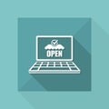 Web store open - Vector flat icon Royalty Free Stock Photo