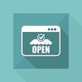 Web store open - Vector flat icon Royalty Free Stock Photo