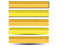 Flat isolated yellow ruler. ruler in a flat style with notches. school line
