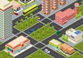 Flat isometric city megalopolis blocks