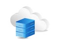 Flat isometric 3d illustration of cloud server concept Royalty Free Stock Photo