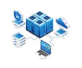3d illustration cloud server network security analysis concept Royalty Free Stock Photo