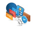 3d illustration of secure programming language for web application developer Royalty Free Stock Photo