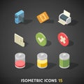 Flat Isometric Icons Set 15