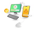 Flat isometric illustration concept. load program warning