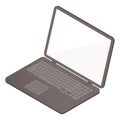 Isometric flat illustration of opened laptop. Portable computer