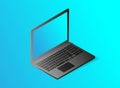 Flat isometric illustration vector. Desktop computer monitor.Computer in 3d style. Isolated vector objects. Royalty Free Stock Photo