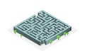 Flat isometric labyrinth vector