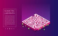 Flat isometric labyrinth vector