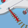 Flat isometric Politician plane air attack