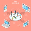 Viral content flat isometric vector concept. Royalty Free Stock Photo