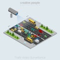 Flat isometric Video Camera transport vector