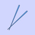 Flat Japanese Chopstick Vector Illustration Icon Food Chopsticks