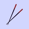 Flat Japanese Chopstick Vector Illustration Icon Food Chopsticks