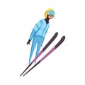 Flat Jumping Skier