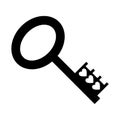 Flat key icon. Vector illustration. Creative pictogram. Black and white drawing Royalty Free Stock Photo