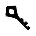 Flat key icon. Vector illustration. Creative pictogram. Black and white drawing Royalty Free Stock Photo