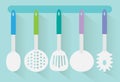 Flat kitchen utensils vector