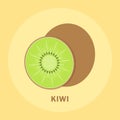 Fresh Kiwi slice vector png for icon and clipart in diet fruits