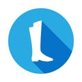 Flat knee boot icon with long shadow. Signs and symbols can be used for web, logo, mobile app, UI, UX