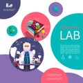 Flat Laboratory Research Colorful Concept