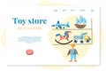 Flat landing page advertising toy store baby shop