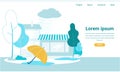 Flat Landing Page with Editable Advertising Text