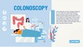 Flat Landing Page Offering Colonoscopy Procedure Royalty Free Stock Photo