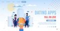 Flat Landing Page Offering Dating Apps for Mobile