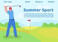 Flat Landing Page Offering Golf as Sport Summer