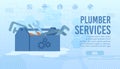 Flat Landing Page for Order Plumber Home Service Royalty Free Stock Photo