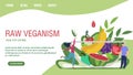 Flat Landing Page Promoting Raw Food Veganism